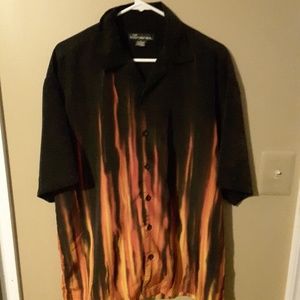Casual Dress shirt black w/Flames